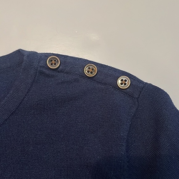 J. McLaughlin Women's Gray/Yellow/Navy Long Sleeve Striped Sweater Size M - Picture 7 of 10